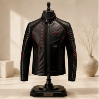 CHI Bull Mark - Red-Lined Panel Moto Jacket