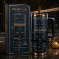 Dink, Drop, Reset - Pickleball Court Blueprint Tumbler