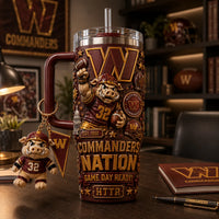 WAS - Commanders Nation in Burgundy and Gold Relief