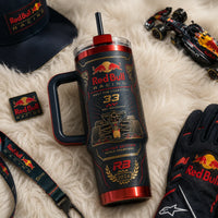Circuit Crest - RB 33 Black and Gold Racing Tumbler