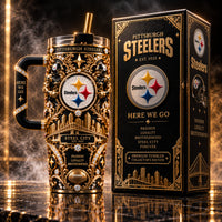 PIT Steel City Heritage - Ornate Gold Emblem Tumbler
