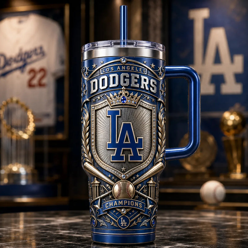 LAD Crest - Royal Blue and Antique Gold Emblem Tumbler