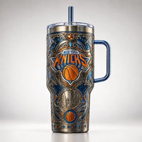 NYK Filigree - Ornate Blue and Orange Tumbler Statement
