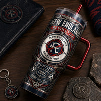 NE - Heritage Crest Tumbler in Navy, Silver and Red