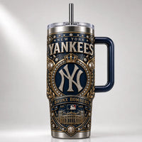 NYY Heritage Crest - Navy and Gold Ornamental Tumbler