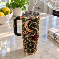 Coiled Ornament - Serpent, Rose and Gilded Restraint