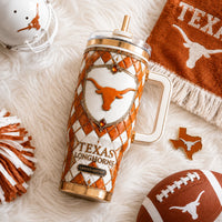 TEX Crest on Burnt Orange - Diamond Lattice Tumbler