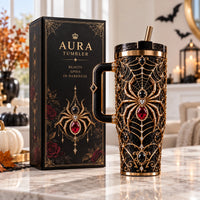 Beauty Spins In Darkness - Gilded Web Tumbler