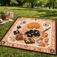 Picnic Day Calm - Ichigo Chibi Rug with Gingham Border
