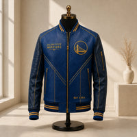 GSW Bay Area Blue - Bridge Emblem Varsity Jacket