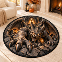 Stone Awakened - Gargoyle Lunge Round Rug