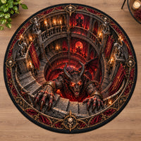 The Pit Below - A Circular Descent in Gothic Red