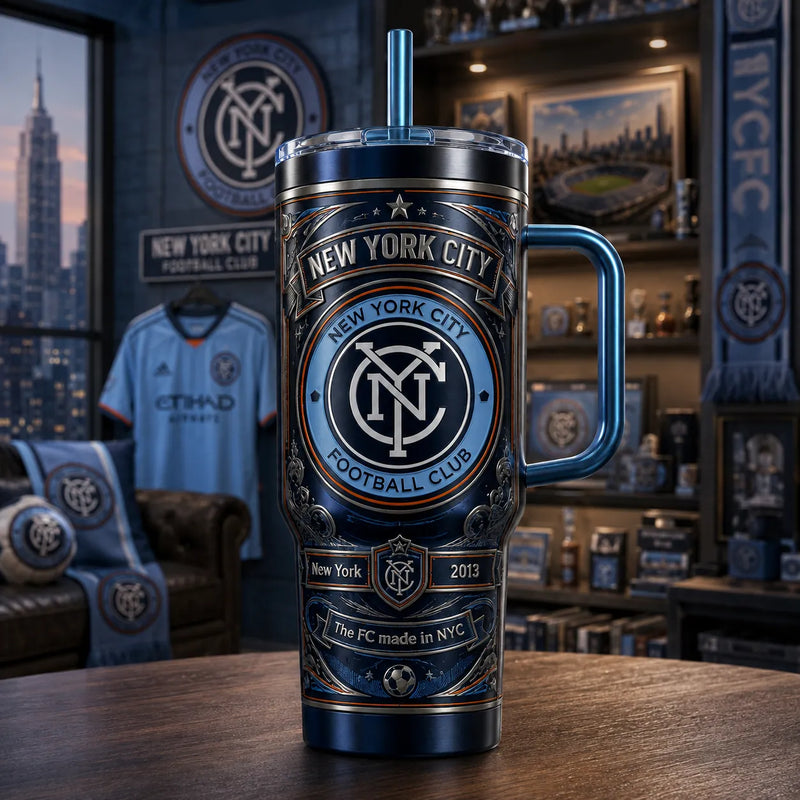 NYCFC Heritage Crest - Navy and Sky Wraparound Tumbler