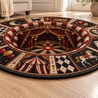 Big Top Nocturne - Circus Medallion Round Rug