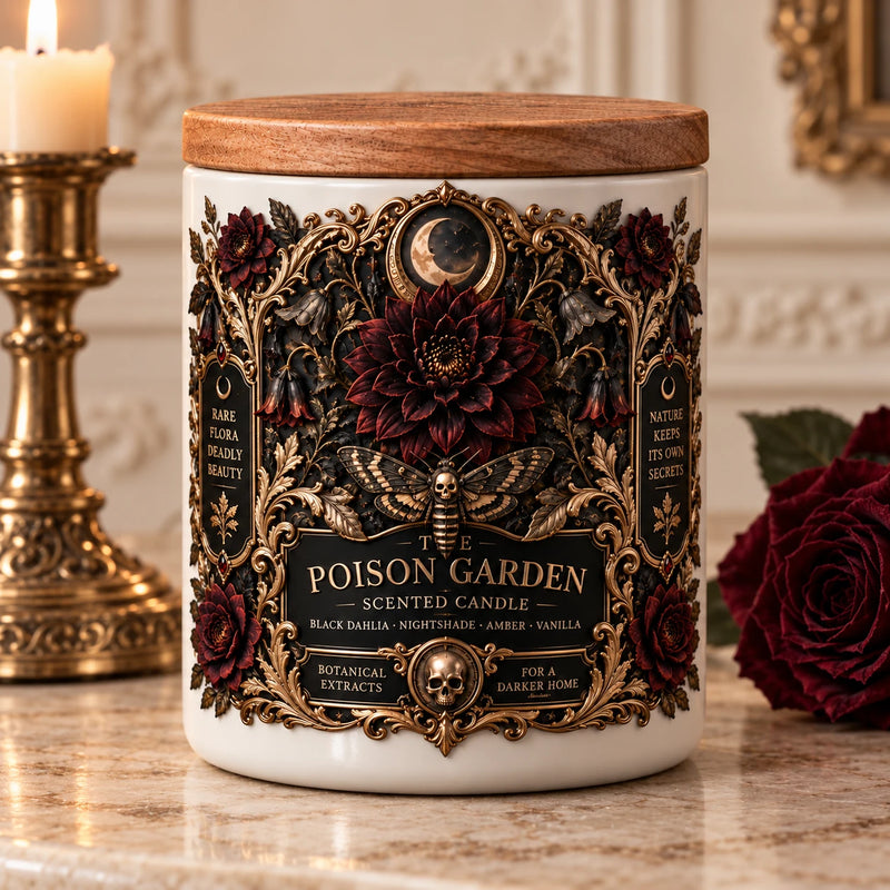 The Poison Garden - Gothic Botanical Label Scented Candle
