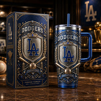 LAD Crest - Royal Blue and Antique Gold Emblem Tumbler