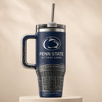 PSU Blue Hour - Stadium Relief and the Lion Mark