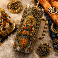 Goku - Gilded Relief in Sapphire, Amber and Gold