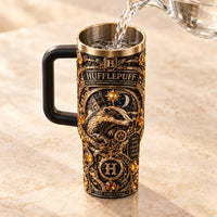 Just and Loyal - A Golden Badger in Ornate Relief