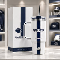 PSU Center Stripe - Navy and White Tumbler Composition