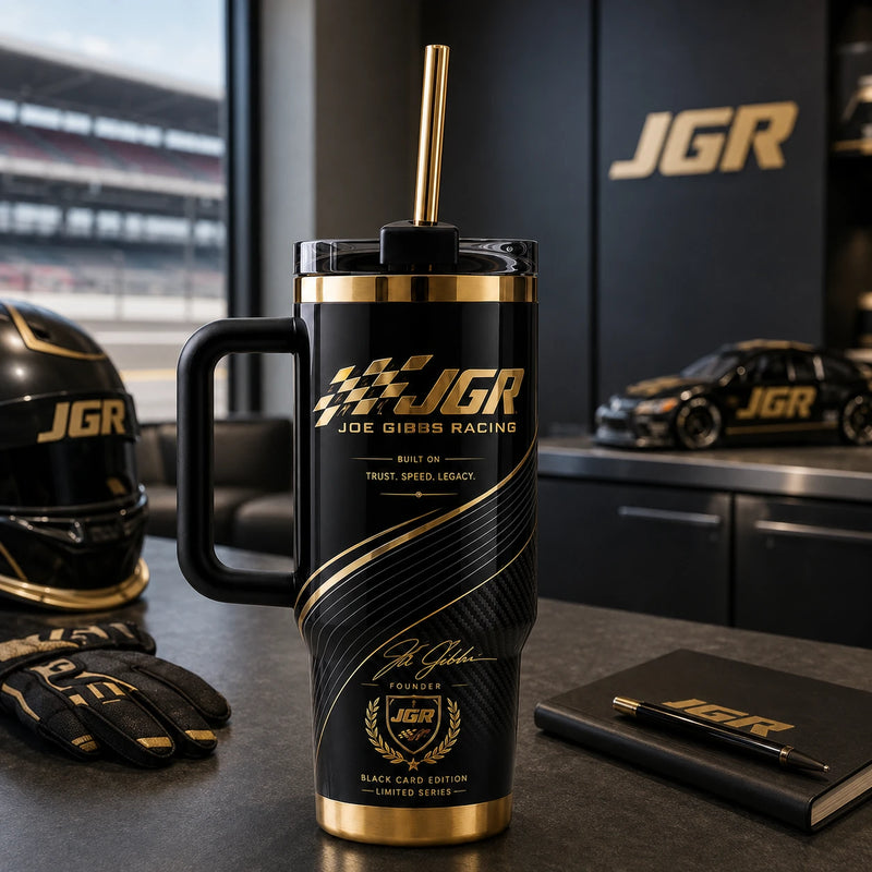 JGR in Black and Gold - Checkered Flag Legacy Tumbler