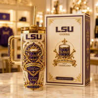 Tigerland Regalia - LSU Crest Tumbler in Cream and Gold