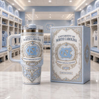 UNC - Interlocked Monogram in Porcelain and Pale Blue