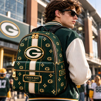 GB Monogram - Heritage Green and Gold Backpack