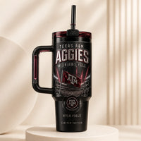 Midnight Yell - TAMU Maroon and Obsidian Tumbler Graphic