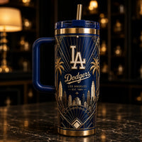 LAD Deco - Gold Linework and Midnight Blue Drinkware