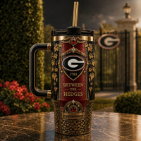 UGA - Between the Hedges, Crimson Panel and Gilded Detail