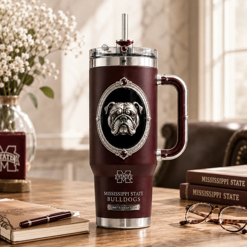 MSST Heritage - Bulldog Medallion Tumbler in Deep Maroon