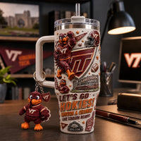 Let's Go Hokies - VT Game Day Tumbler in Maroon and Orange