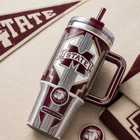 Maroon Deco - MSST Crest Tumbler in Chrome and Maroon