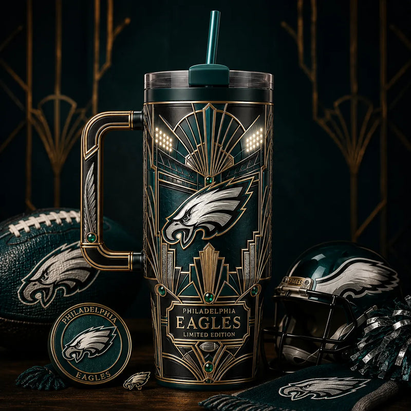 PHI Deco - Eagle Crest on a Gold-Lined Tumbler
