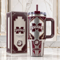 Maroon Deco - MSST Crest Tumbler in Chrome and Maroon