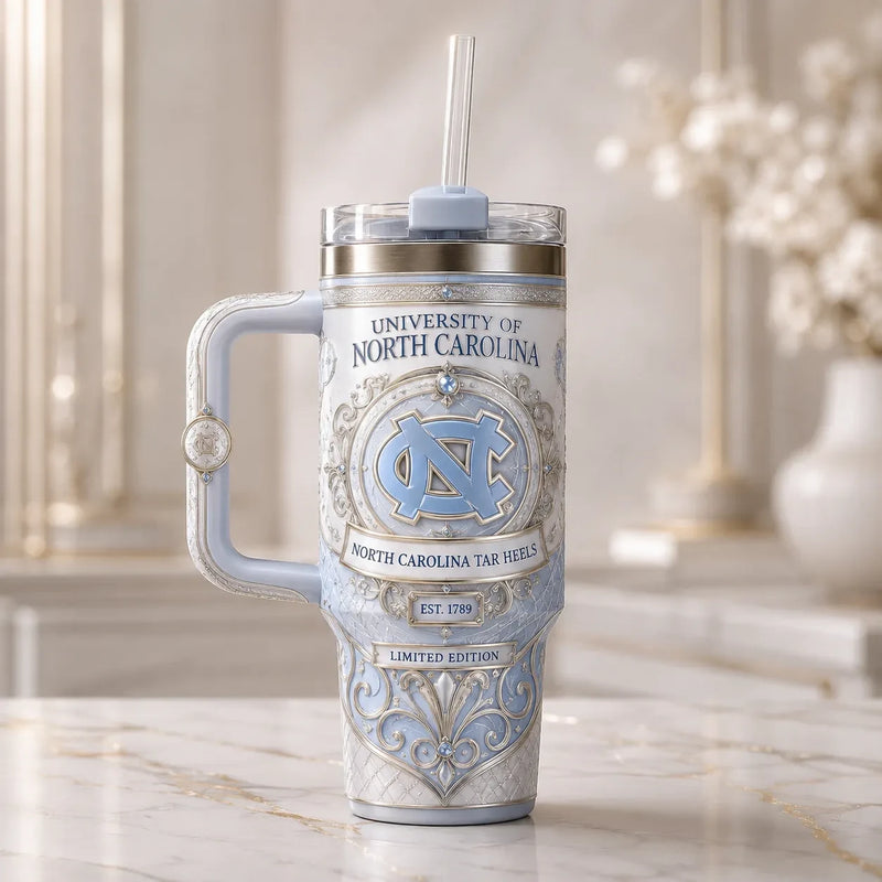 UNC - Interlocked Monogram in Porcelain and Pale Blue