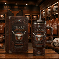 TEX - Tooled Scrollwork, Star Accents and a Longhorn Emblem