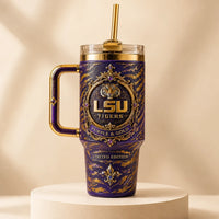 LSU Purple & Gold - Ornate Crest Drinkware Composition