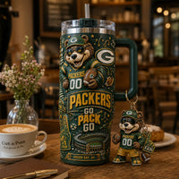 GB Green and Gold - Wraparound Fan Tumbler Composition
