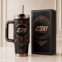 23XI - Gauge Face Elegance on a Rose Gold Tumbler