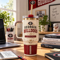 UGA Heritage Label - Cream and Crimson Tumbler Composition