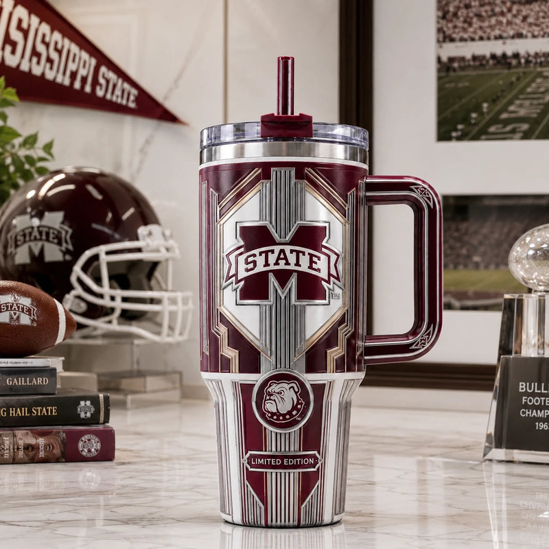 Maroon Deco - MSST Crest Tumbler in Chrome and Maroon